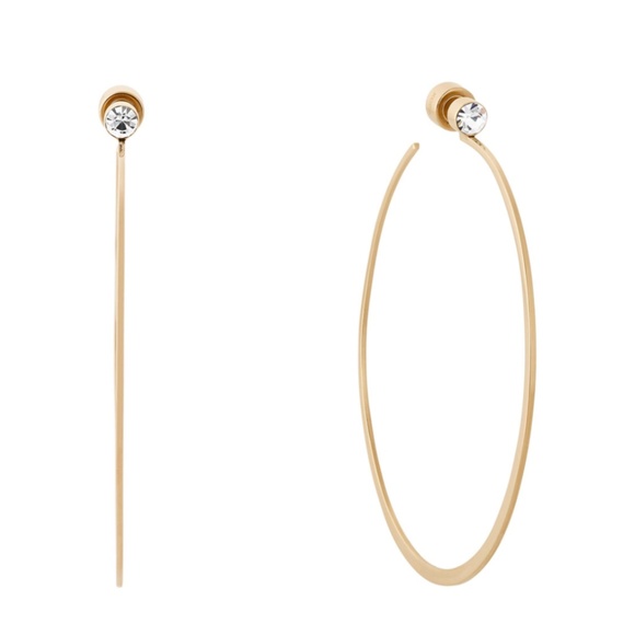 Michael Kors Jewelry - NWT MK humongous “Modern Brilliance” Gold and Diamond 💎 hoops